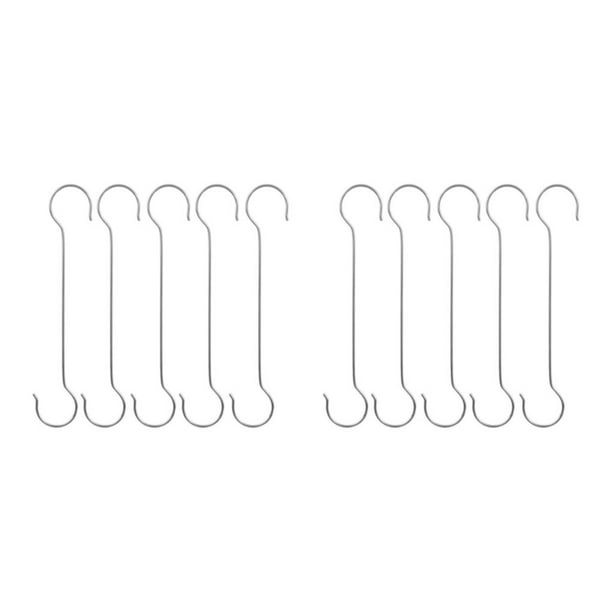 Inteprter Ganchos en forma de S de acero inoxidable de 5 piezas para una organización práctica Ganchos de metal resistentes y duraderos Gancho Gancho en forma de S de 50 cm 2Conjunto