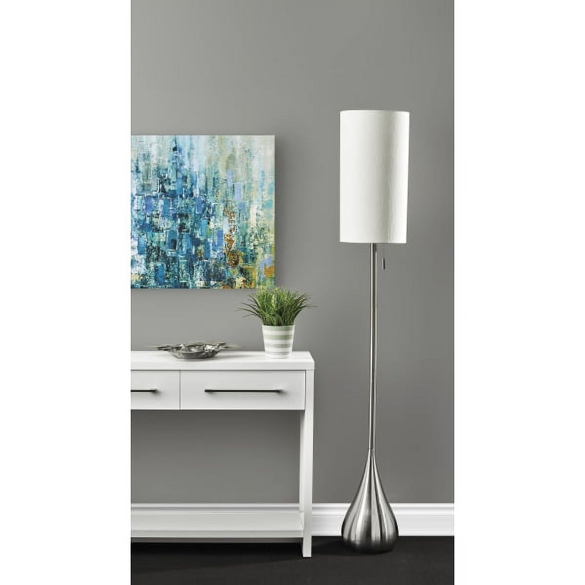 Christina Floor Lamp with a Brushed Steel Finish
