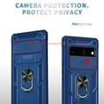 thumbnail image 5 of Nalacover Heavy Duty Case for Google Pixel 6 Pro with Camera Lens Sliding Cover, Triple Layers Ring Kickstand Hybrid Rugged PC + TPU Shockproof Case with Magnetic Car Mount Holder,Blue, 5 of 11