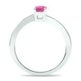 thumbnail image 3 of SZUL Women's Solitaire Pink Topaz Wave Ring in 10K White Gold, 3 of 5