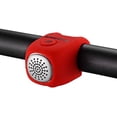 thumbnail image 1 of Timbres para bicicleta eléctrica, bocina electrónica para bicicleta, mini timbre E-Bell impermeable de 80 dB, soporte universal de banda de goma de silicona, color rojo JM, 1 of 5