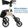 thumbnail image 4 of WalkMate Rollator Walker for Seniors Taller 5.3~7ft with Height-Adjustable Seat, 10 Inch Wheels Wire-Hidden Walkers Compact Folding Design Lightweight Mobility Walking Aid Widen Backrest, Gold, 4 of 9