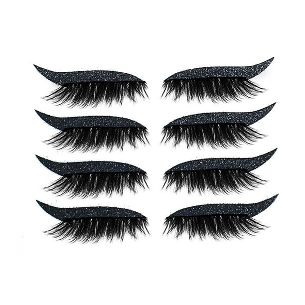 Pegatinas De Pestañas Artificiales Y Delineador De Ojos Brillo Autoadhesivo Impermeable Reutilizable Pegatina De Maquillaje De Ojos Para Fiesta En Casa Mujer 8Uds Serendint CE003192-02