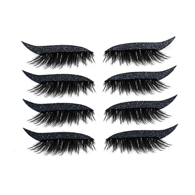 Pegatinas De Pestañas Artificiales Y Delineador De Ojos Brillo Autoadhesivo Impermeable Reutilizable Pegatina De Maquillaje De Ojos Para Fiesta En Casa Mujer 8Uds Guardurnaity CE003192-02