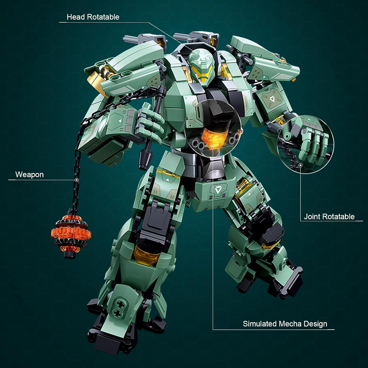 Transforming Mech Robot Building Blocks Set,Destroy Warrior City Action Mech Model Building Kit, 542 PCS Cool Robots Toys Gift for Adults and Kids Boys 6 7 8 10+