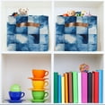 thumbnail image 6 of Yayeee Canvas Storage Basket with Handles for Shelves Fabric Bins Closet Organizer, Blue Pattern, 6 of 8