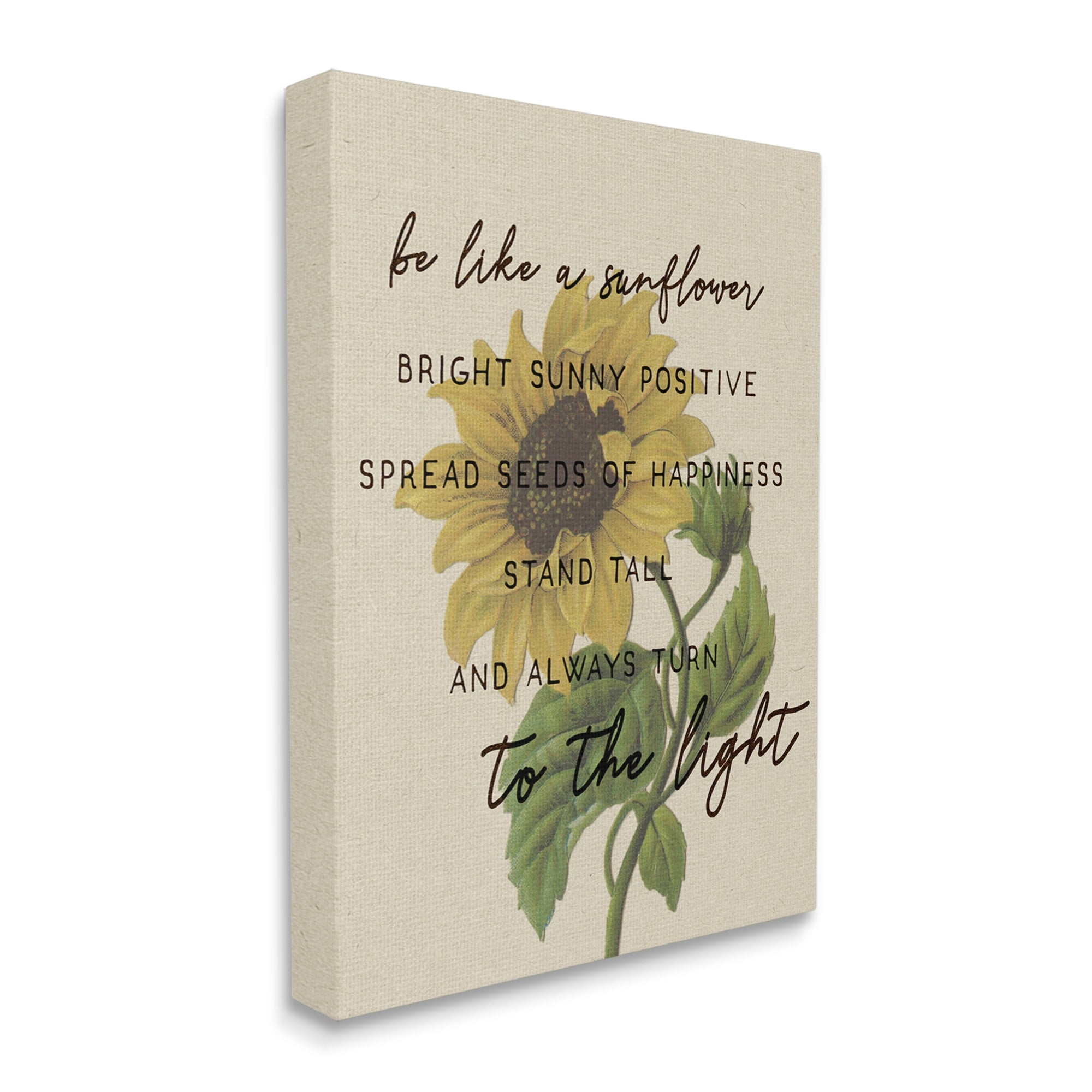 Stupell Industries Be Like A Sunflower Motivational Phrase Vintage Floral, 30 x 40,Design by Daphne Polselli