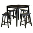 thumbnail image 1 of Lexicon  5 Piece Solid Wood Counter Height Dining Set in Black, 1 of 7