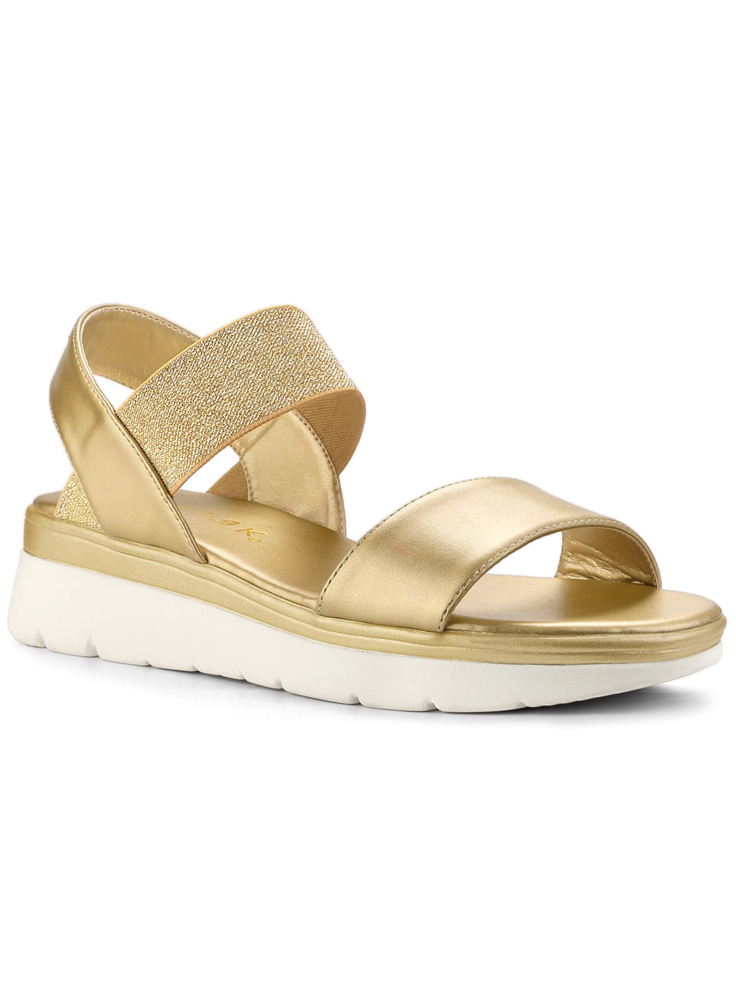gold flatform sandals