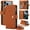 Brown, variant on Kryonix for iPhone 17 Pro Max Wallet Case, Crossbody Zipper Purse with Wrist Strap Lanyard Handbag, RFID Blocking Card Holders, Kickstand Flip Leather Cover, Pink/Beige/Black