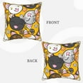 thumbnail image 7 of Velvet Decorative Throw Pillow Covers Set of 2, Soft Square Cushion Cover with Invisible Zipper Cute Cartoon Doodle Cat Printing, 18"x18", 7 of 7