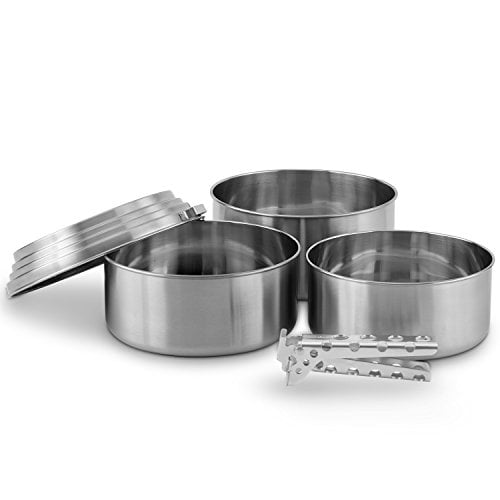 Solo Stove 3 Pot Set Adventure Gear Cooking System Silver One Size 