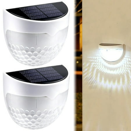 

SESAVER Solar Light Outdoor 2Pack Decorative Solar Fence Light IP65 Waterproof Solar Garden Deck Lights Solar Wall Light Solar S