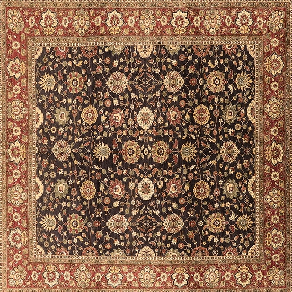 Ahgly Company Indoor Square Oriental Brown Industrial Area Rugs, 6' Square