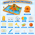 thumbnail image 5 of INFLATEFLY Inflatable Bounce House, Double Water Slide Bounce House with Climbing Wall, Jumping, Water Gun, Splash Pool, Basketball Hoop, Muti-functional Water Park for Kids Indoor Outdoor Backyard, 5 of 8