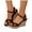 Coffee, variant on Women's Platform Wedge Sandals Open Toe Espadrille Strappy Sandal Breathable Buckle Ankle Strap Dressy Shoes Brown Size 6