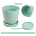 thumbnail image 7 of BUYMAX 5" Mint Green Ceramic Plant Pots with Saucers, Set of 4 - Glazed Succulent Planters for Mother's Day Gift, Spring Windowsill Herb Garden, Indoor Outdoor Decorative Flower Pots, 7 of 7