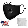thumbnail image 2 of Reusable Face Mask with Breathing Air Valve and 2 Free Carbon Filters (Dark Black), 2 of 2