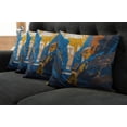 thumbnail image 2 of Ambesonne African Throw Pillow Cover 4 Pack, Tiger Striped in City, 18", Orange Blue, 2 of 6