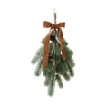thumbnail image 2 of Rustic Christmas Teardrop Swag, Artificial Pine Cedar Greenery Wreath with Bell&Velvet Bow, Pinecones Red Berries,Farmhouse Winter Swag Garland for Outdoor Front Door,Indoor Mantle Wall Hanging Decor, 2 of 4