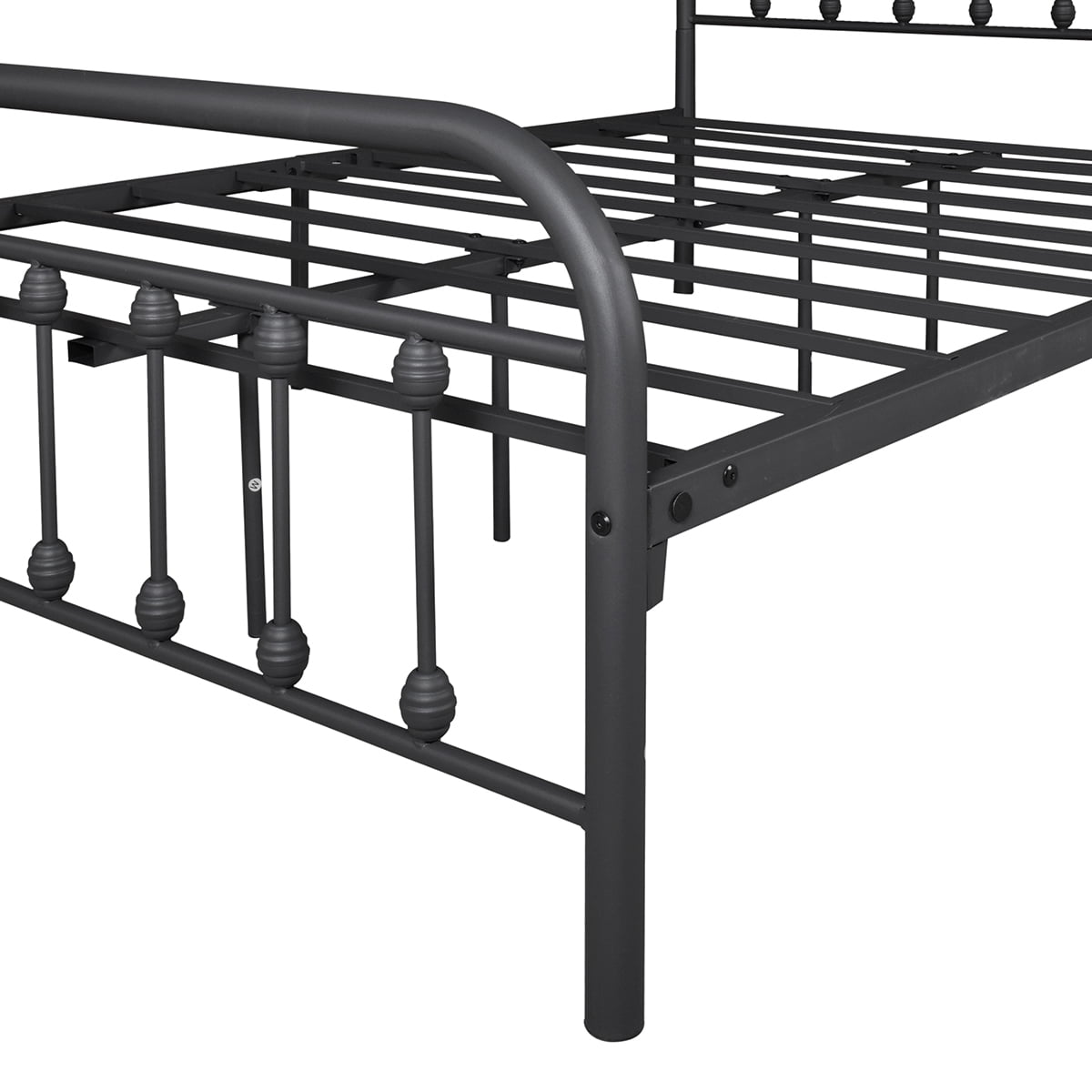 Lowestbest Vintage Style Bed Frame, Platform Metal Bed, Foundation Headboard Footboard Heavy Duty Steel Slabs, Full Black Lowestbest Vintage Style Bed Frame, Platform Metal Bed, Foundation Headboard Footboard Heavy Duty Steel Slabs, Full Black