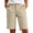Khaki, variant on Womens Shorts Bermuda Long with Pockets Elastic Waisted Knee Length,Size S-3XL