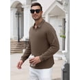 thumbnail image 4 of COOFANDY Long Sleeve Polo Shirts for Men Knit Polo Sweater Lightweight Ribbed Pullover Sweater for Men Casual Collared Shirts for Daily Life, Business and Sports in Autumn and Winter, 4 of 7