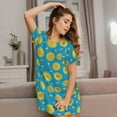 thumbnail image 3 of Naloa Bee Sunflower Print Women Nightgowns,Womens Loungewear,Short Sleeve Sleepwear,Comfy Ladies Nightdress, 3 of 6