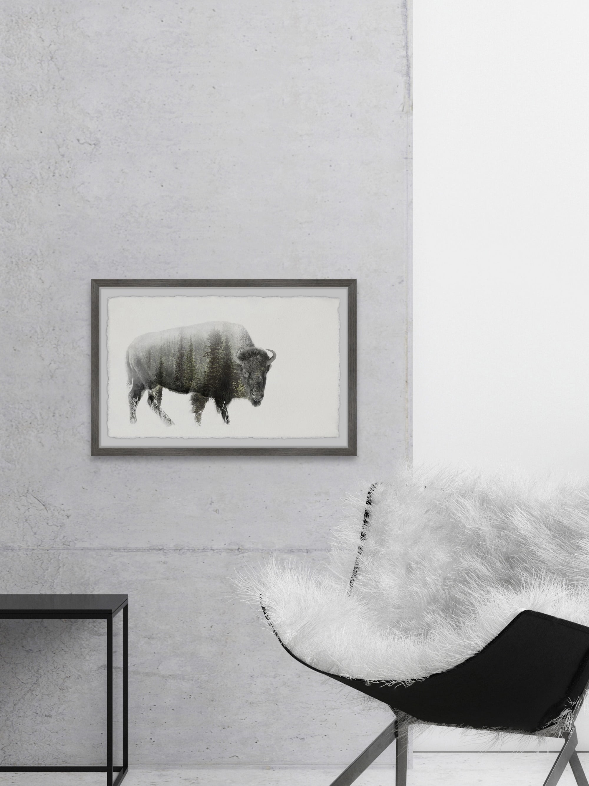 Marmont Hill Angry Bison Framed Wall Art, 20" x 30"