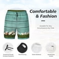 thumbnail image 6 of Picia Wood Grain pattern Mens Swim Trunks with Compression Liner Stretch Beach Shorts Quick Dry with Zipper Pockets No-Chafing Board Shorts-3X-Large, 6 of 9