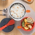 thumbnail image 2 of Microwave Rice Cooker Steamer, Microwave Pasta Cooker with Strainer, 2 L Microwave Cookware Set for Rice, Pasta, Vegetables, Quinoa, Oatmeal, Ramen Non stick (orange+Steamed vegetable plate), 2 of 13