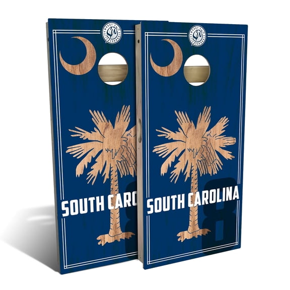 Skip's Garage | South Carolina State Flag 2.0 Cornhole Board Set | Includes Boards & Bags | Choose Your Size & Accessories