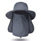 thumbnail image 1 of Sombrero de protección solar para hombres y mujeres, sombrero de ala ancha para exteriores con solapa para el cuello y cubierta para la cara, color gris oscuro, 1 of 13
