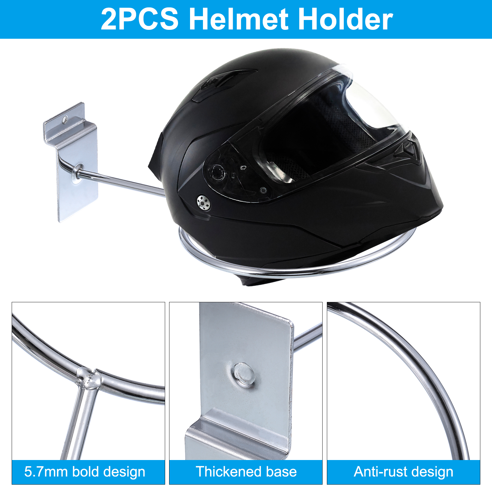 Unique Bargains Helmet Holder Wall Mount Rack for Motorcycle and Sports Gear