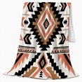 thumbnail image 2 of Bold Southwestern Tribal Geometric, Cozy Friendship Quote Scene, Warm Flannel Blanket for Living Room and Reading Nook, Art Lovers Friendship Gift, Artistic Home Decor, 2 of 9