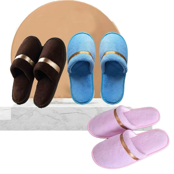 KYAIGUO 6 Pairs Spa Slippers Disposable Guest Slippers Non-slip Washable Reusable Couple Disposable Slippers Home, Indoor Slippers