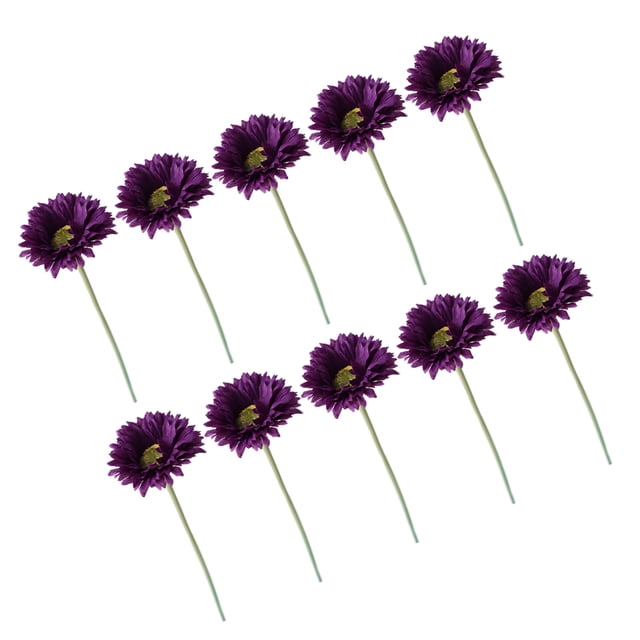 Matsuzay 10 piezas de flores artificiales, flores de Gerbera, plantas falsas, ramo de simulación, Navidad, hogar, jardín, oficina, flores DIY Decoración Morado oscuro Matsuzay HA084637-03