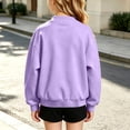 thumbnail image 6 of Little Girls Boys Long Sleeve Sweatshirt Snap Button Down with Side Pockets Loose Fit Soft Comfortable Casual Fall Outwear for Kids 4-15 Years, 6 of 7