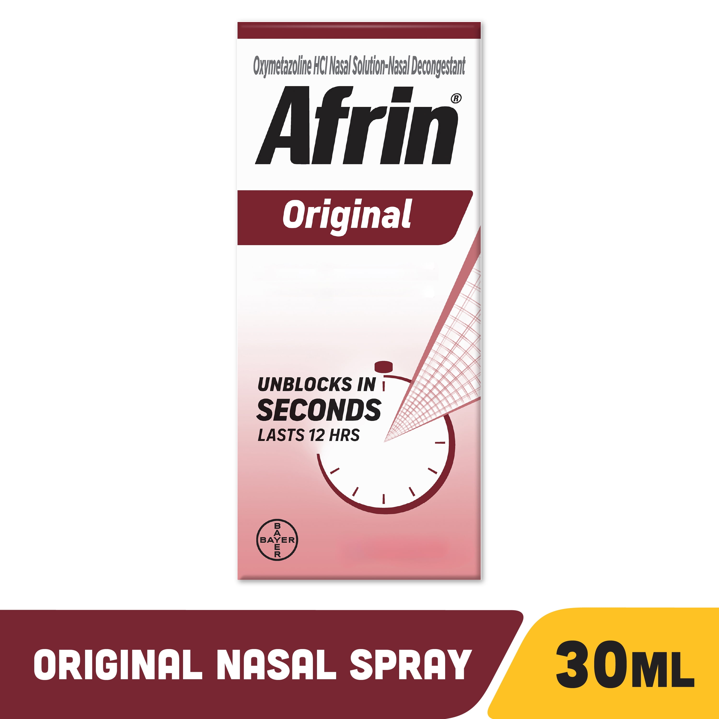 (2 pack) Afrin Original 12 Hour Nasal Congestion Relief Spray - 30 ml