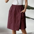 thumbnail image 2 of IWRICH Women's Casual Skorts High Waist Summer Linen Knee Length Shorts Solid Tennis Golf Beach Loose Trendy Skirt with Pockets XL, 2 of 7