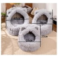 thumbnail image 3 of Plush Cat Bed Cat Bed Semi-Enclosed Dog Bed Removable L, 3 of 5