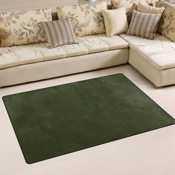 Ryvnso Olive Green Solid Area Floor Mat Non-Slip Carpet Soft Rugs Doormats 31" x 20"