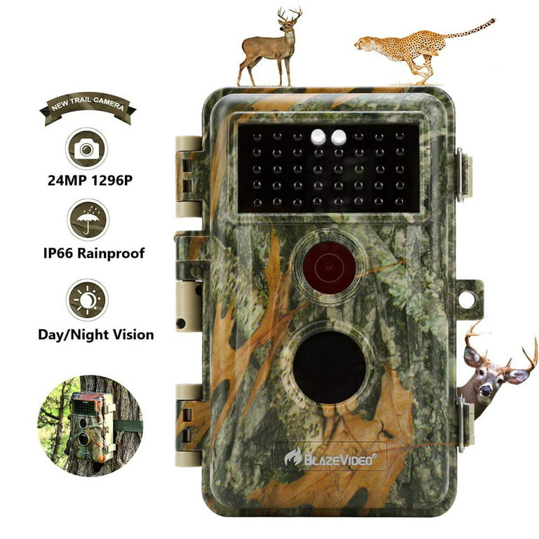 Dårlig skæbne At redigere Sprællemand BlazeVideo Game Camera & Deer Hunting Trail Cam 24 MP 1296P H.264 Video  with Night Vision No Flash Infrared Waterproof Motion Activated Wildlife  Tracking & Home Security Time Lapse - Walmart.com