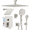 Brushed Nickel-6+12 inch-02-Filtered, variant on Shower Faucet System Brushed Nickel 6+12 inch-02-Filtered Dual Head Rainfall Handheld Sprayer