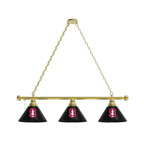 Stanford University 3 Shade Billiard Light with Brass Fixture