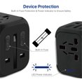 thumbnail image 3 of International Universal Power Adapter Converter with 2 USB Charging Ports - All in One Travel Worldwide Plug Built-in Spare Fuse AC Socket Wall Outlet for US, EU, UK, AU, CN 150 Countries Laptop Black, 3 of 7