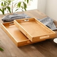 thumbnail image 5 of Taicans Wooden Serving Trays with Handle,Serving Tray with Handles,Bamboo Breakfast Tray Wooden Trays Decorative Serving Platte for Breakfast,Coffee Table/Butler & More,11.4 x 15.7 In, 5 of 9