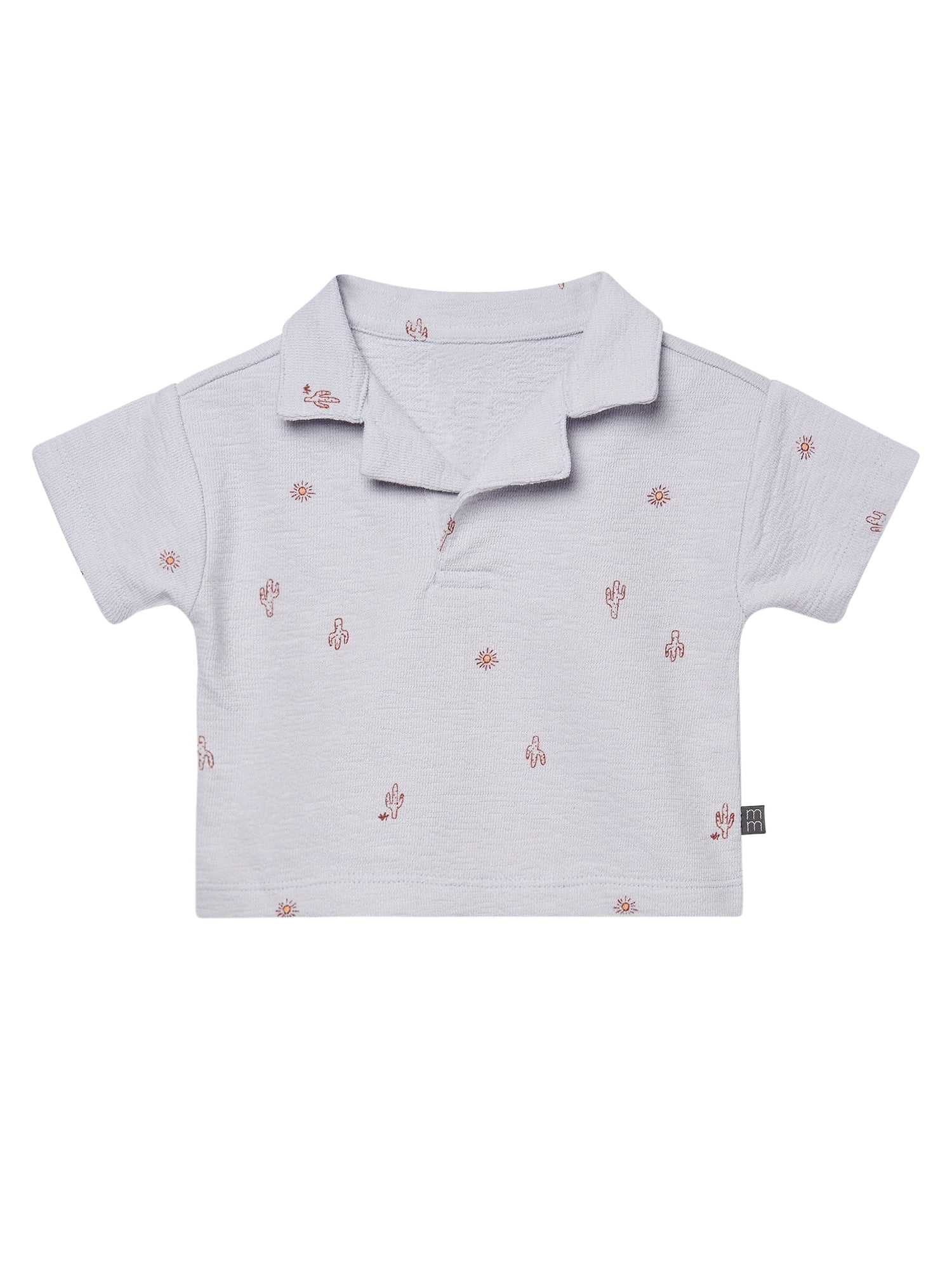 Modern Moments by Gerber Baby Boy Johnny Collar Shirt and Short Set, 2-Piece, Sizes 0/3 Months - 24 Months