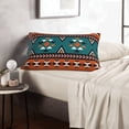 thumbnail image 2 of ZNDUO Rectangular Plush Cushion Cover, Retro Southwestern Traditional Pattern Non-Pilling Hidden Zip Bedroom Sofa Pillowcases, 16"x24", 2 of 8