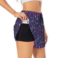thumbnail image 3 of Lsque Dance Skull Star Printed Women's Running Shorts with Liner Pockets,Elastic Quick Dry Workout Athletic Gym Yoga Shorts,Womens High Waist Shorts-, 3 of 9